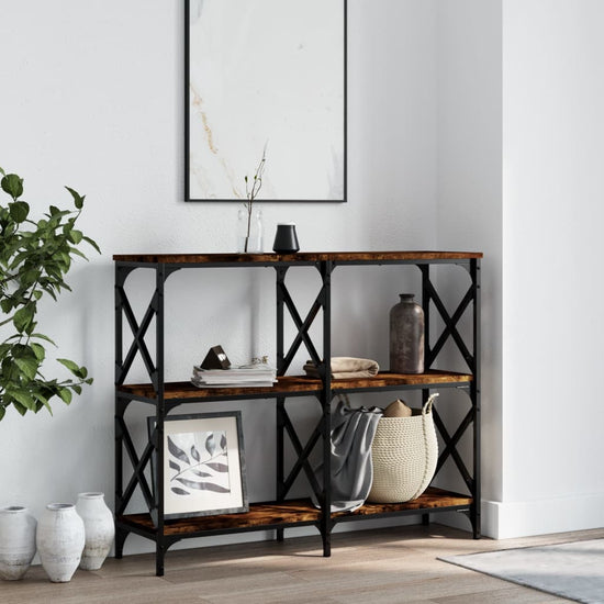 Wandtafel 100x28x80,5 cm bewerkt hout gerookt eikenkleurig MeubelReus