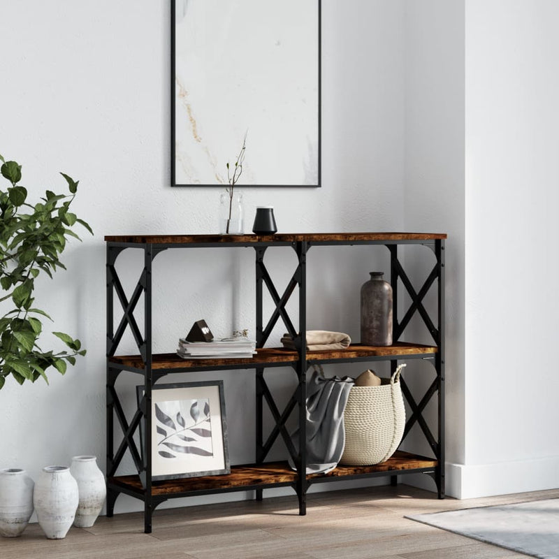 Wandtafel 100x28x80,5 cm bewerkt hout gerookt eikenkleurig MeubelReus