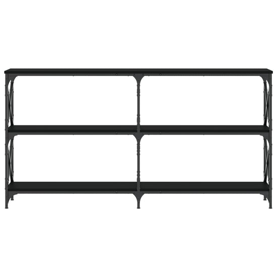 Wandtafel 156x28x80,5 cm bewerkt hout zwart MeubelReus