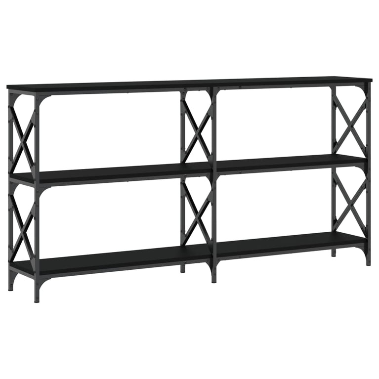 Wandtafel 200x28x80,5 cm bewerkt hout zwart MeubelReus