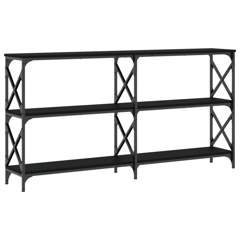 Wandtafel 200x28x80,5 cm bewerkt hout zwart MeubelReus