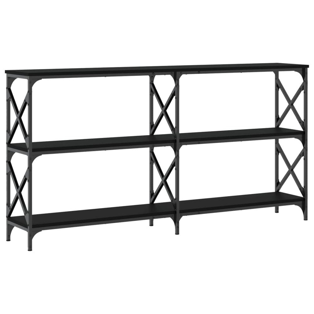 Wandtafel 200x28x80,5 cm bewerkt hout zwart MeubelReus