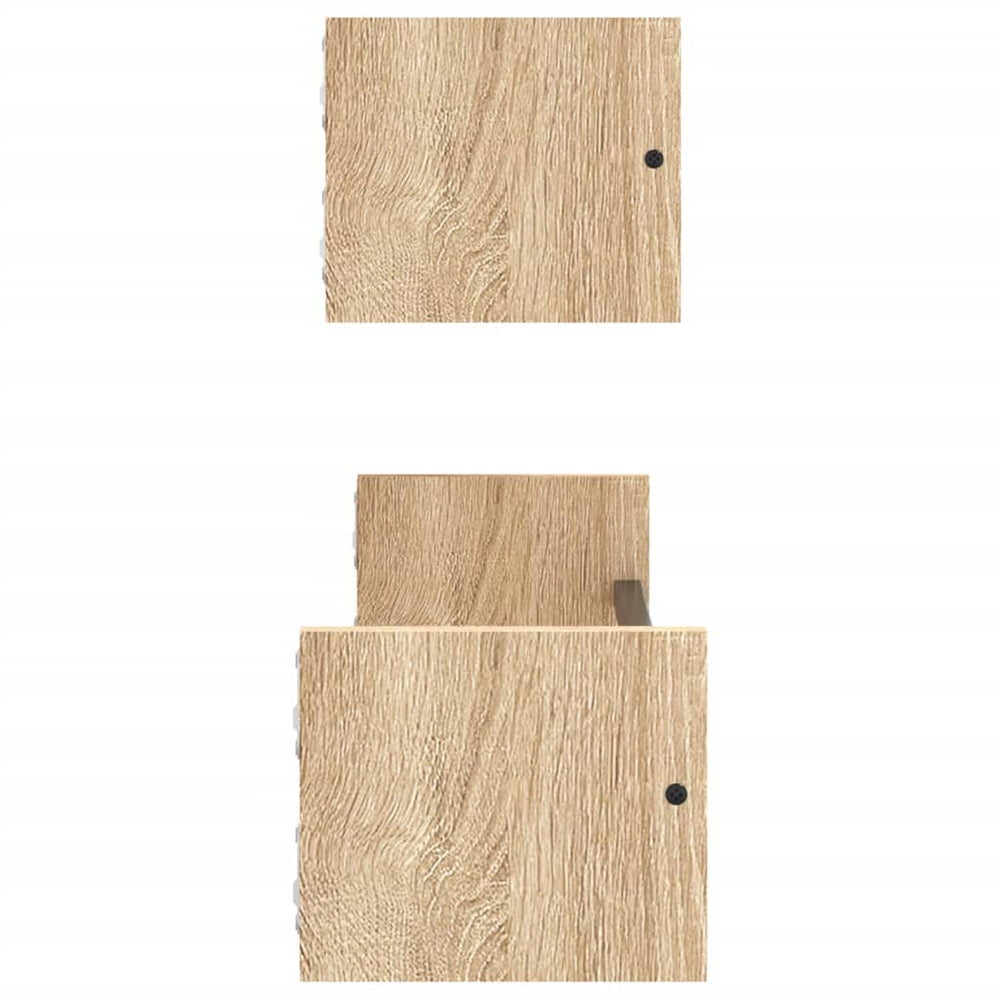 Wandschappen met stangen 2 st 60x16x14 cm sonoma eikenkleurig MeubelReus