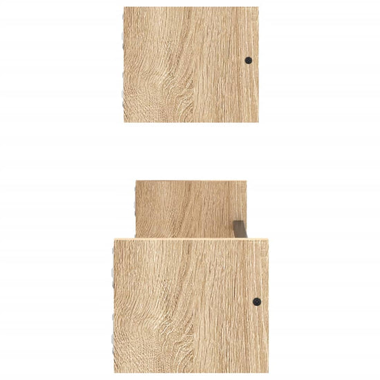 Wandschappen met stangen 2 st 60x16x14 cm sonoma eikenkleurig MeubelReus