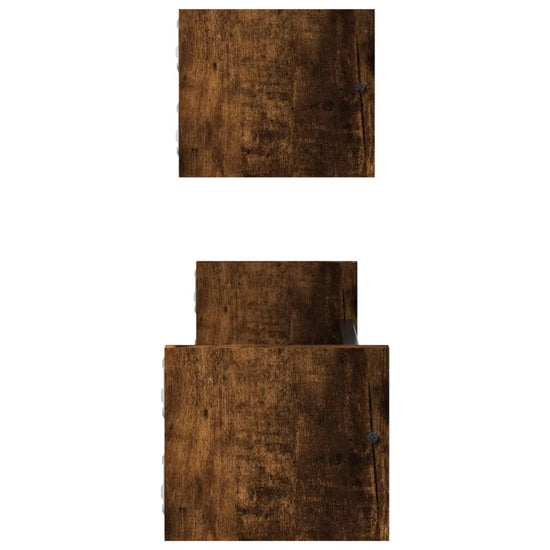 Wandschappen met stangen 2 st 60x16x14 cm gerookt eikenkleurig MeubelReus