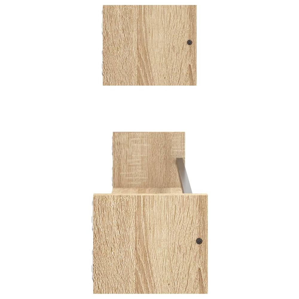 Wandschappen met stangen 2 st 80x16x14 cm Sonoma eikenkleurig MeubelReus