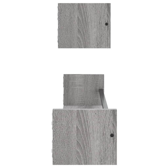 Wandschappen met stangen 2 st 80x16x14 cm grijs sonoma MeubelReus