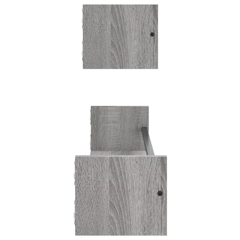 Wandschappen met stangen 2 st 80x16x14 cm grijs sonoma MeubelReus