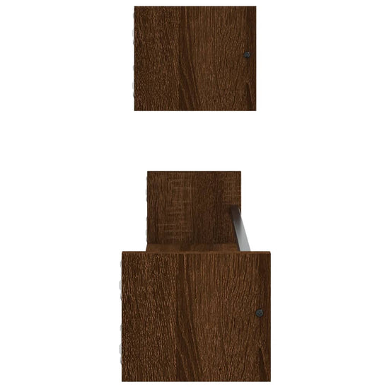 Wandschappen met stangen 2 st 80x16x14 cm bruin eikenkleur MeubelReus