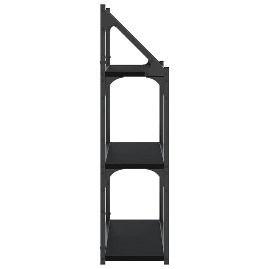 Wandrek 3-laags 60x21x78,5 cm bewerkt hout zwart MeubelReus