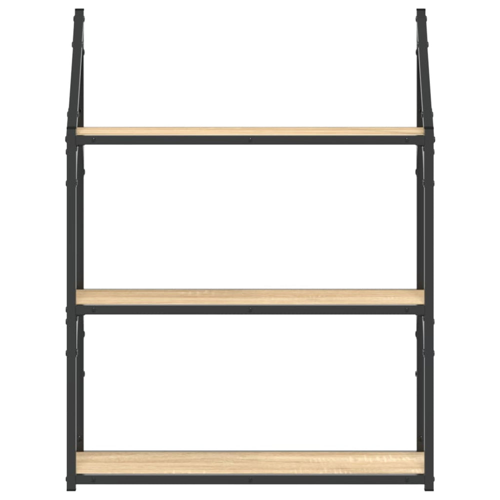 Wandrek 3-laags 60x21x78,5 cm bewerkt hout sonoma eikenkleurig MeubelReus