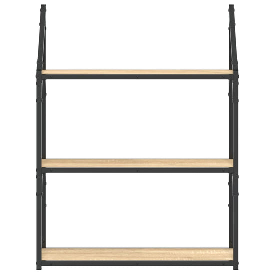 Wandrek 3-laags 60x21x78,5 cm bewerkt hout sonoma eikenkleurig MeubelReus