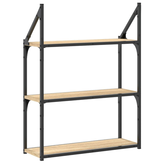 Wandrek 3-laags 60x21x78,5 cm bewerkt hout sonoma eikenkleurig MeubelReus