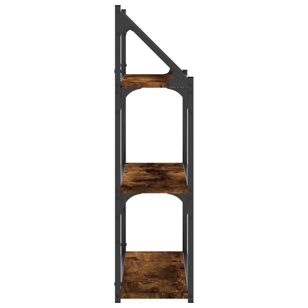 Wandrek 3-laags 60x21x78,5 cm bewerkt hout gerookt eikenkleurig MeubelReus