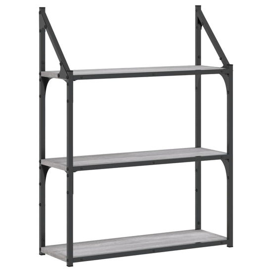 Wandrek 3-laags 60x21x78,5 cm bewerkt hout grijs sonoma MeubelReus