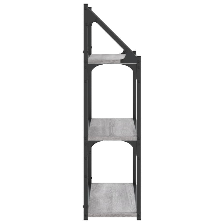 Wandrek 3-laags 60x21x78,5 cm bewerkt hout grijs sonoma MeubelReus