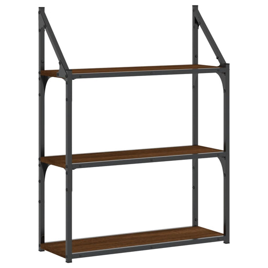 Wandrek 3-laags 60x21x78,5 cm bewerkt hout bruin eikenkleur MeubelReus