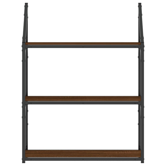 Wandrek 3-laags 60x21x78,5 cm bewerkt hout bruin eikenkleur MeubelReus