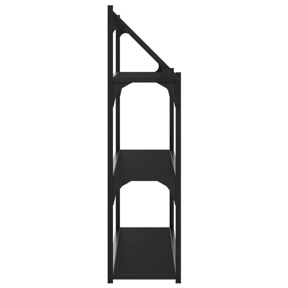 Wandrek 3-laags 80x21x78,5 cm bewerkt hout zwart MeubelReus