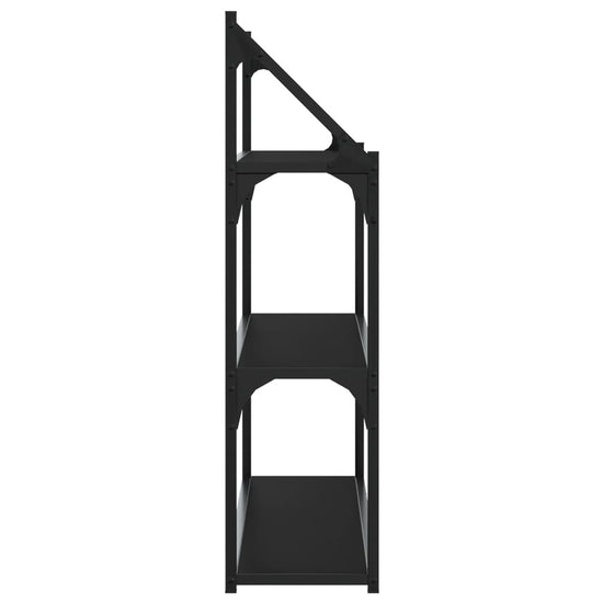 Wandrek 3-laags 80x21x78,5 cm bewerkt hout zwart MeubelReus