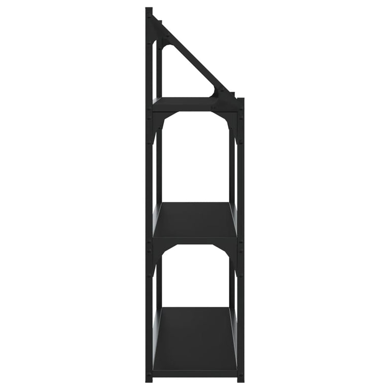 Wandrek 3-laags 80x21x78,5 cm bewerkt hout zwart MeubelReus