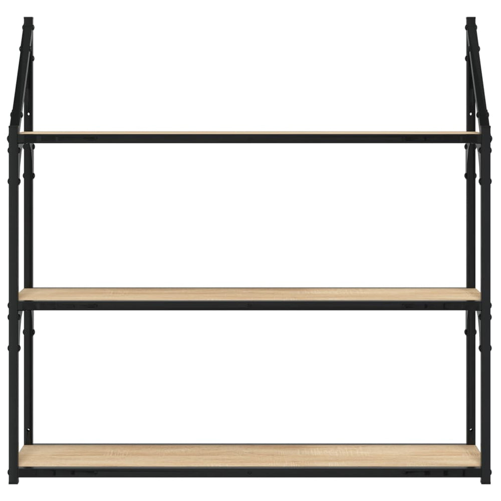 Wandrek 3-laags 80x21x78,5 cm bewerkt hout sonoma eikenkleurig MeubelReus