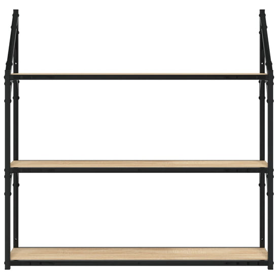 Wandrek 3-laags 80x21x78,5 cm bewerkt hout sonoma eikenkleurig MeubelReus