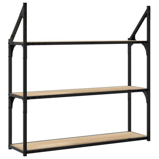 Wandrek 3-laags 80x21x78,5 cm bewerkt hout sonoma eikenkleurig MeubelReus