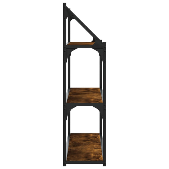 Wandrek 3-laags 80x21x78,5 cm bewerkt hout gerookt eikenkleurig MeubelReus