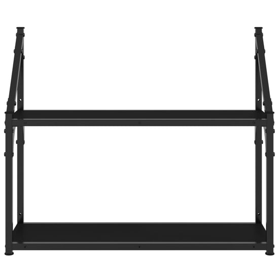 Wandrek 2-laags 60x21x51 cm bewerkt hout zwart MeubelReus