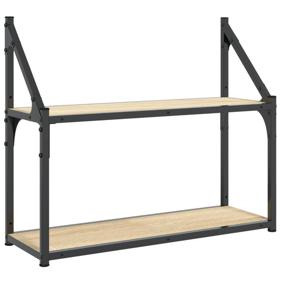 Wandrek 2-laags 60x21x51 cm bewerkt hout sonoma eikenkleurig MeubelReus