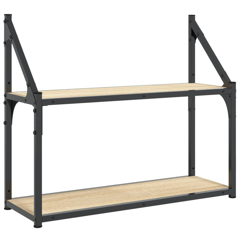 Wandrek 2-laags 60x21x51 cm bewerkt hout sonoma eikenkleurig MeubelReus