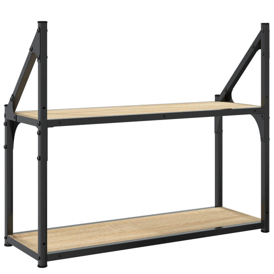 Wandrek 2-laags 60x21x51 cm bewerkt hout sonoma eikenkleurig MeubelReus
