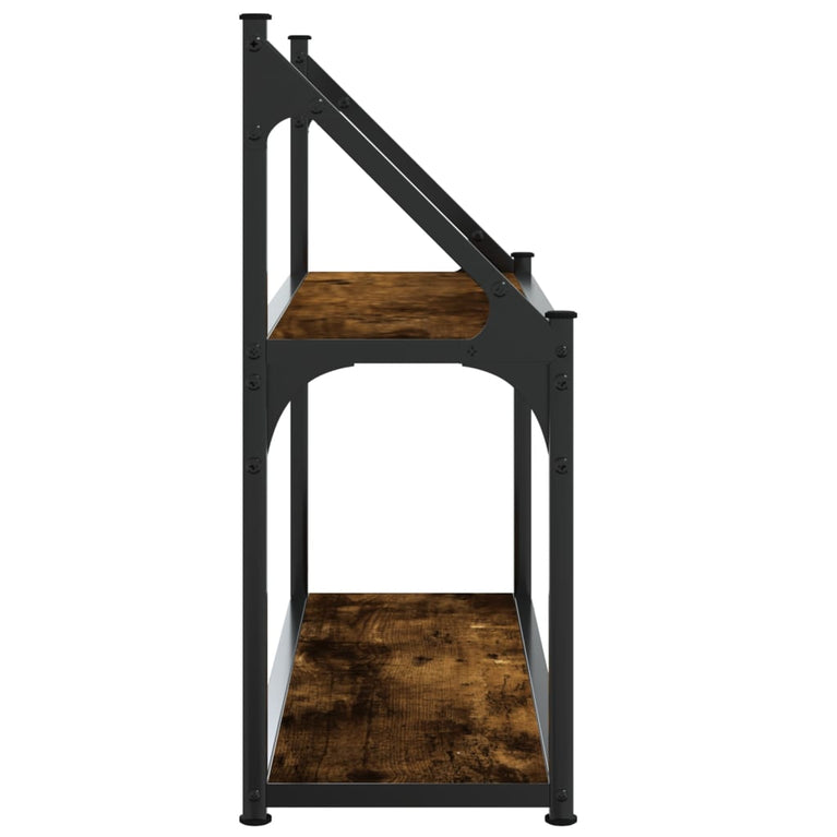 Wandrek 2-laags 60x21x51 cm bewerkt hout gerookt eikenkleurig MeubelReus