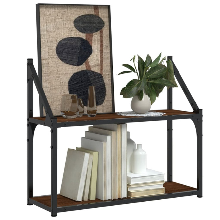Wandrek 2-laags 60x21x51 cm bewerkt hout bruin eikenkleur MeubelReus