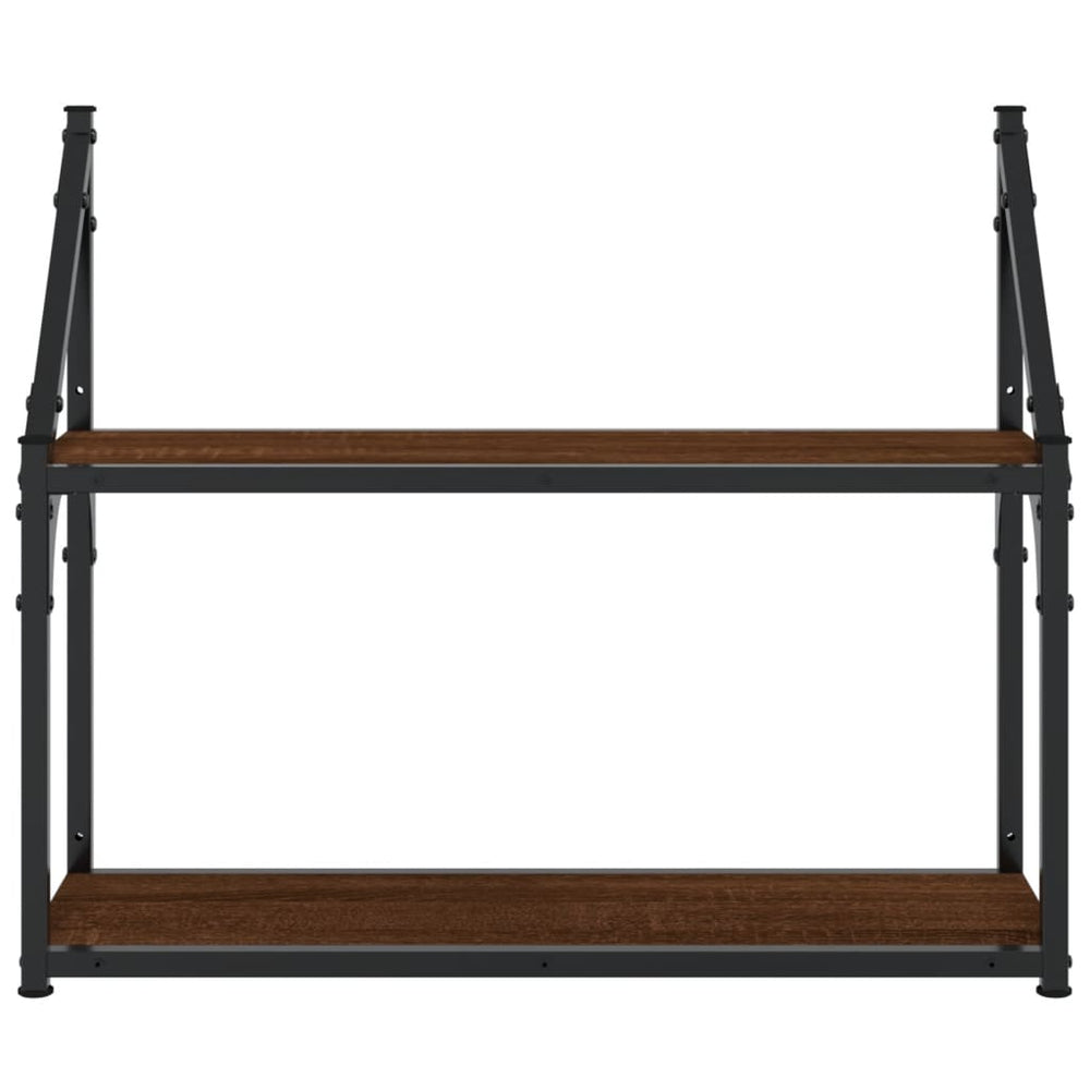Wandrek 2-laags 60x21x51 cm bewerkt hout bruin eikenkleur MeubelReus