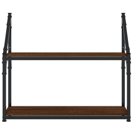 Wandrek 2-laags 60x21x51 cm bewerkt hout bruin eikenkleur MeubelReus