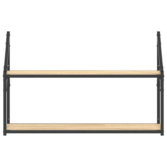 Wandrek 2-laags 80x21x51 cm bewerkt hout sonoma eikenkleurig MeubelReus