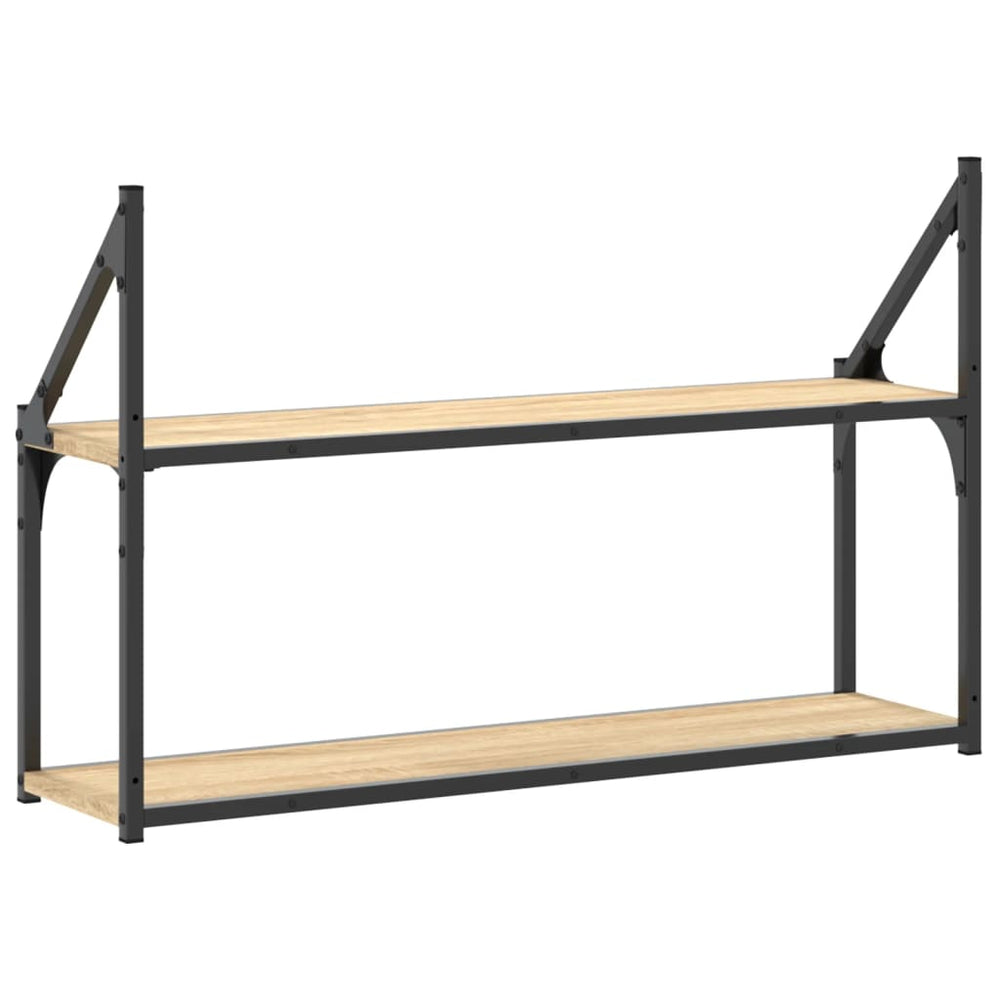 Wandrek 2-laags 80x21x51 cm bewerkt hout sonoma eikenkleurig MeubelReus