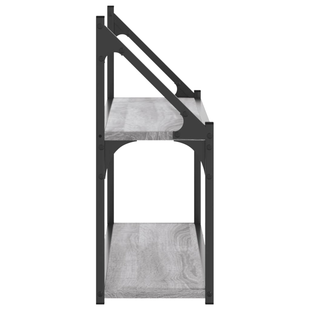 Wandrek 2-laags 80x21x51 cm bewerkt hout grijs sonoma eiken MeubelReus