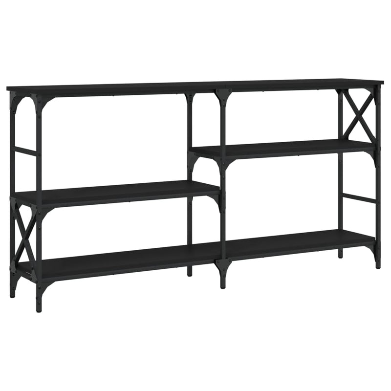 Wandtafel 150x29x76,5 cm bewerkt hout zwart MeubelReus