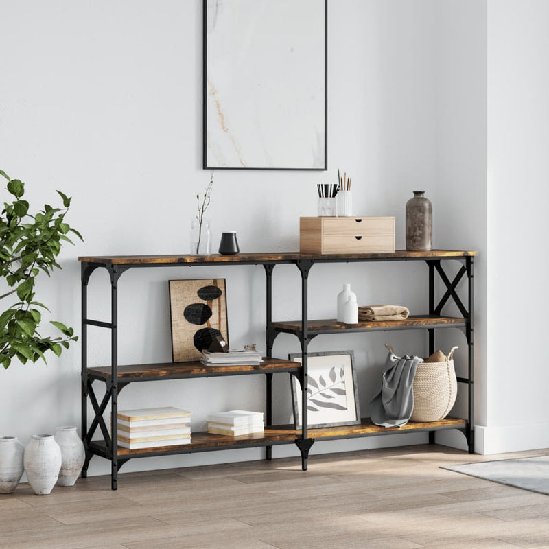 Wandtafel 150x29x76,5 cm bewerkt hout gerookt eikenkleurig MeubelReus