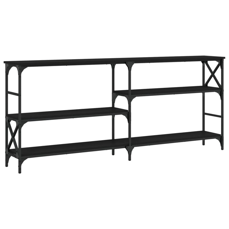 Wandtafel 180x29x76,5 cm bewerkt hout zwart MeubelReus