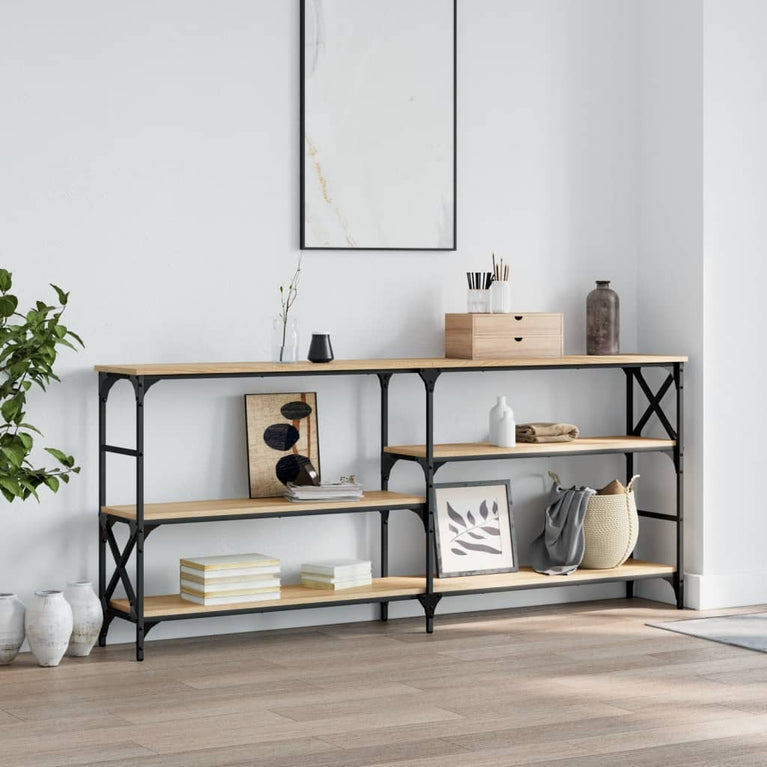 Wandtafel 180x29x76,5 cm bewerkt hout sonoma eikenkleurig MeubelReus