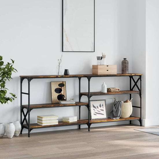 Wandtafel 180x29x76,5 cm bewerkt hout gerookt eikenkleurig MeubelReus