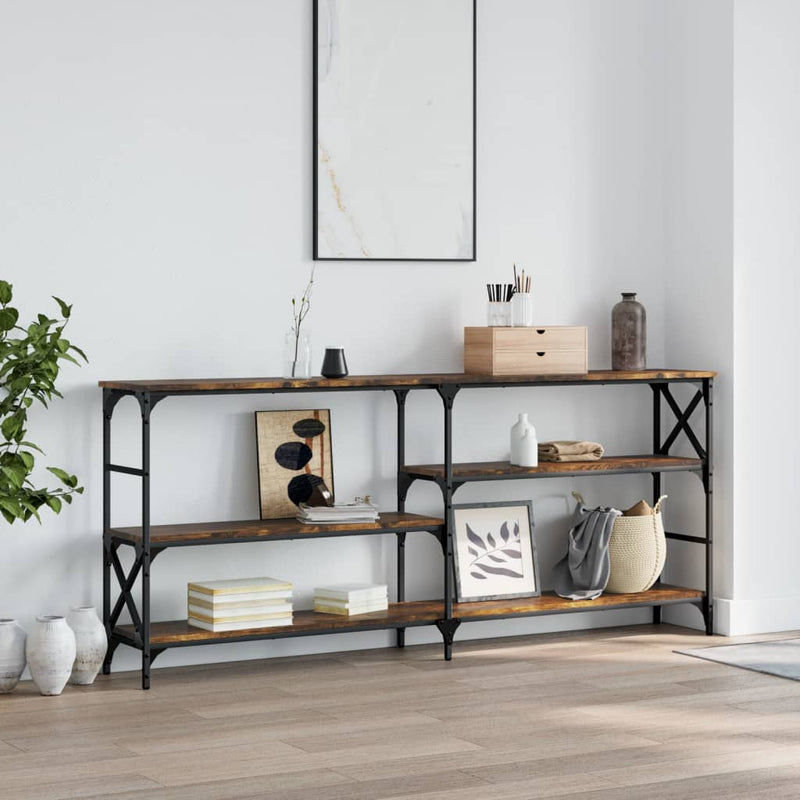 Wandtafel 180x29x76,5 cm bewerkt hout gerookt eikenkleurig MeubelReus