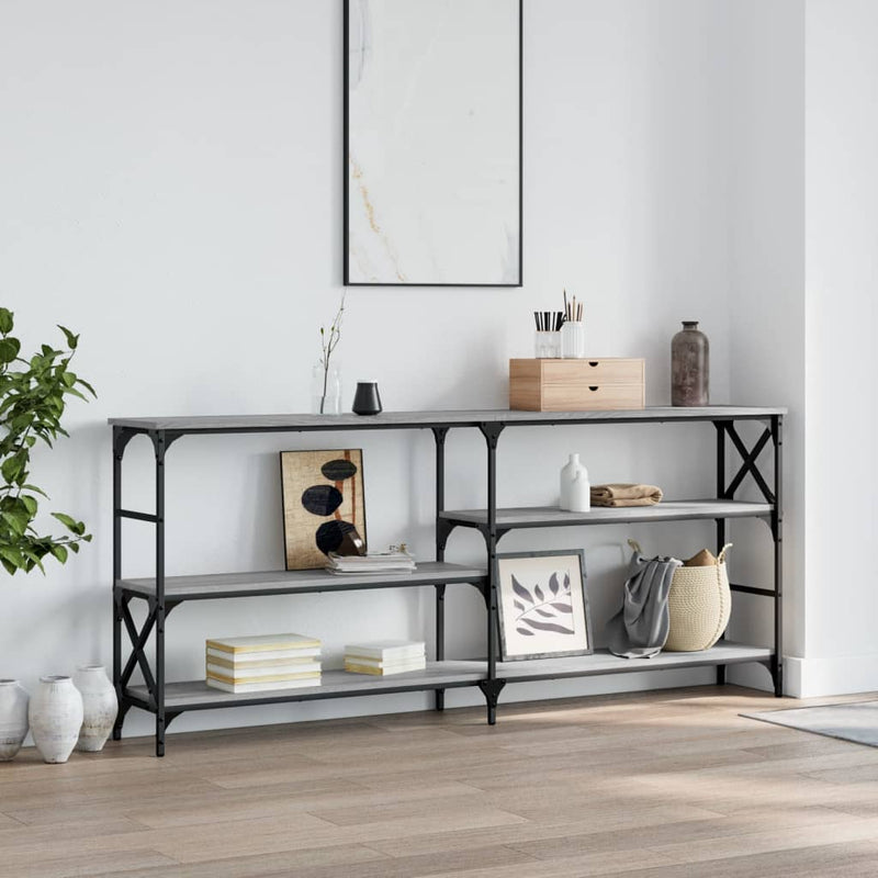 Wandtafel 180x29x76,5 cm bewerkt hout grijs sonoma eikenkleurig MeubelReus