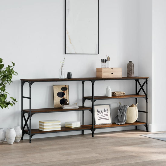 Wandtafel 180x29x76,5 cm bewerkt hout bruin eikenkleur MeubelReus