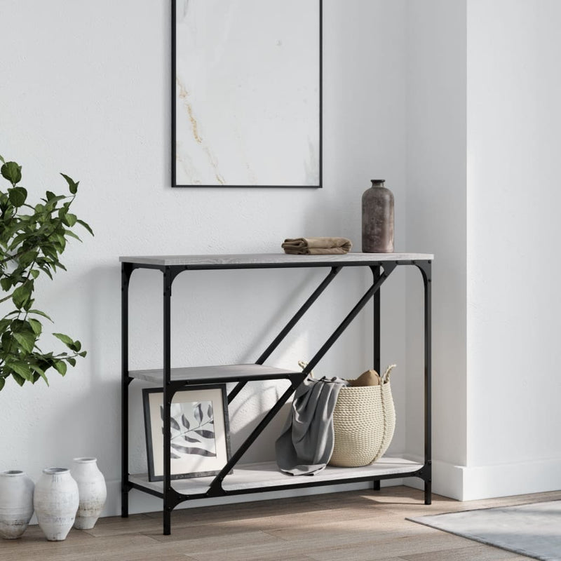 Wandtafel 88,5x30x75 cm bewerkt hout grijs sonoma eikenkleurig MeubelReus