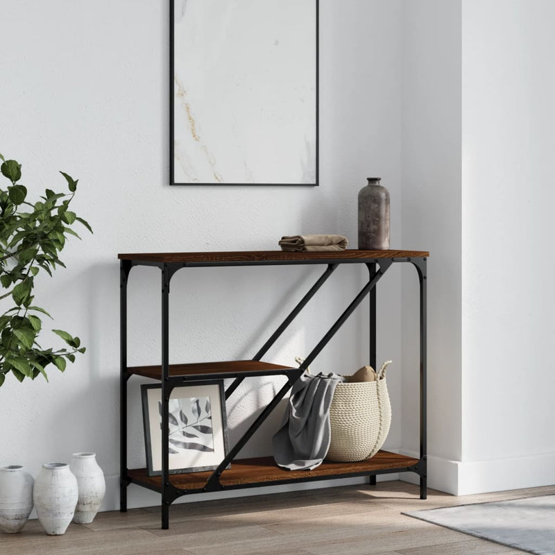 Wandtafel 88,5x30x75 cm bewerkt hout bruin eikenkleur MeubelReus